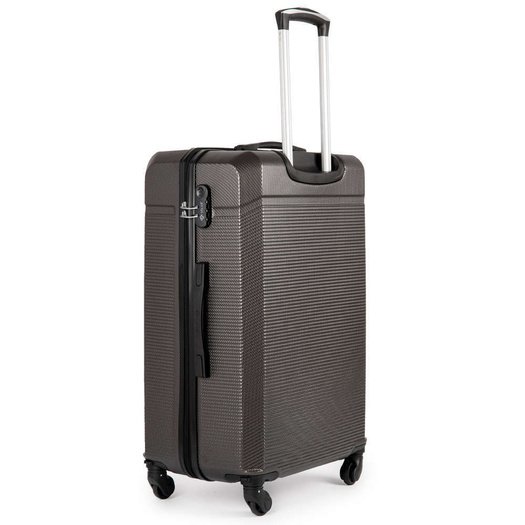 Solier Hartschalen Koffer Trolley 4 Rollen Reisekoffer Teleskopgriff und Kombinationsschloss ABS STL946 (Rosa Gold, L)