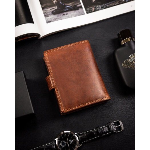 Leather wallet RFID PETERSON PTN WL-0306L-COM