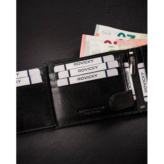 Leather wallet RFID ROVICKY N61L-RPVT-BL