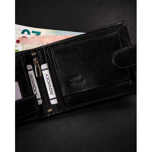 Leather wallet RFID ROVICKY N61L-RPVT-BL