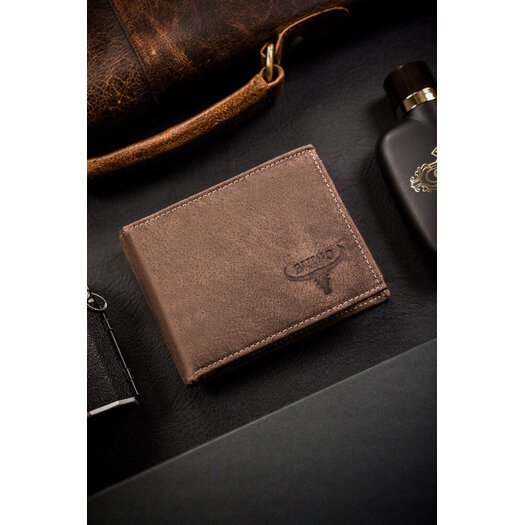 Leather wallet RFID BUFFALO WILD MR-02-BAW-BL