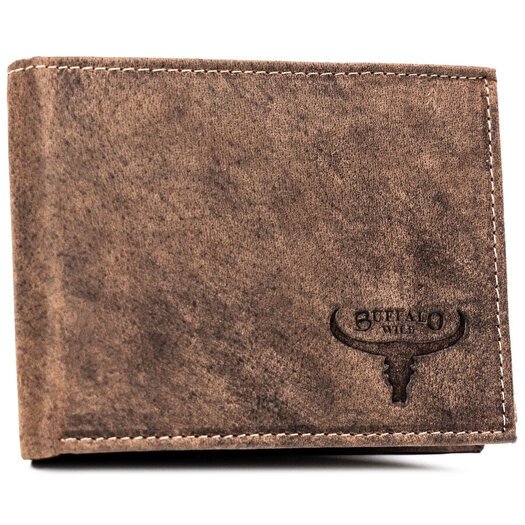 Leather wallet RFID BUFFALO WILD MR-02-BAW-BL