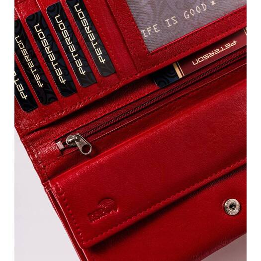 Leather wallet RFID PETERSON PTN RD-12-GCL