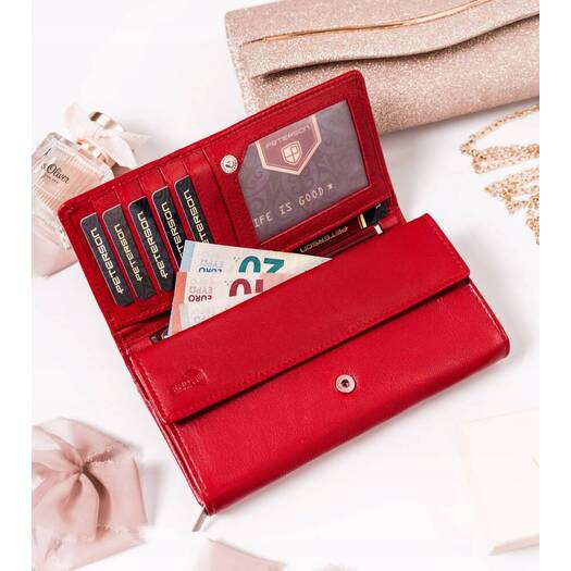 Leather wallet RFID PETERSON PTN RD-12-GCL