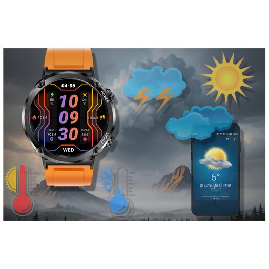 SMARTWATCH MĘSKI GRAVITY GT21-2 - BLUETOOTH CALL, DODATKOWY PASEK (sg025b)