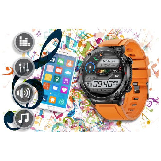 SMARTWATCH MĘSKI GRAVITY GT21-2 - BLUETOOTH CALL, DODATKOWY PASEK (sg025b)