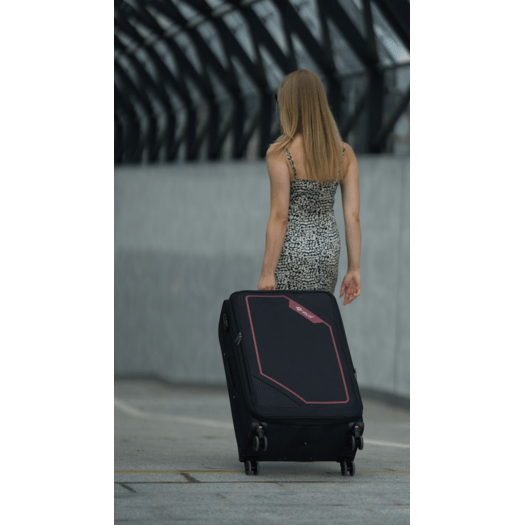 Medium soft luggage M 23   Solier STL2240 black-red