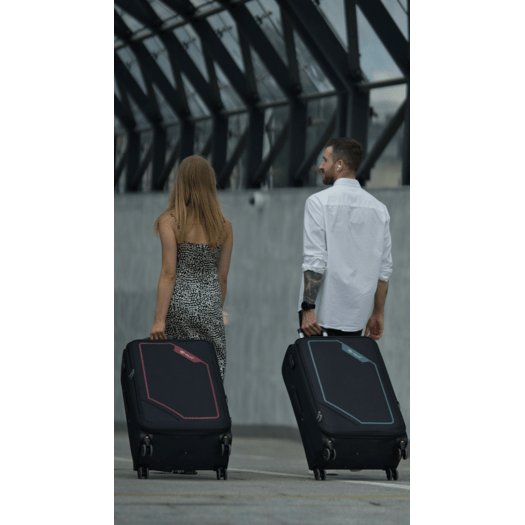 Medium soft luggage M 23   Solier STL2240 black-red