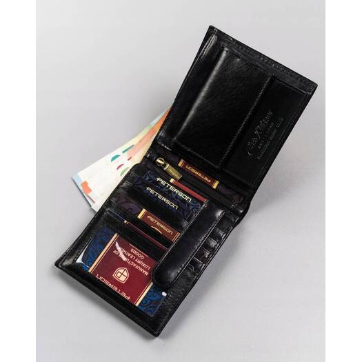 Leather wallet RFID PETERSON PTN 22305-VT-T