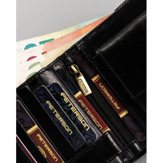 Leather wallet RFID PETERSON PTN 22305-VT-T