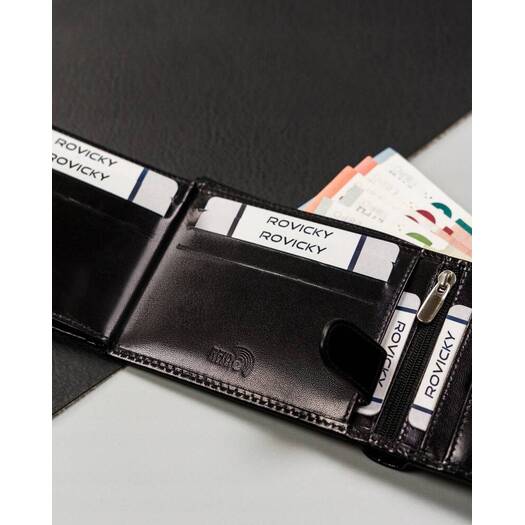 Leather wallet RFID ROVICKY RV-8190-AAX