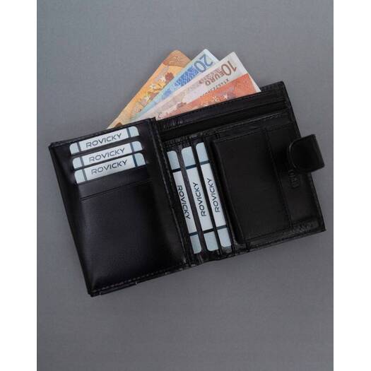 Leather wallet RFID RONALDO RM-06L-BCF-BP