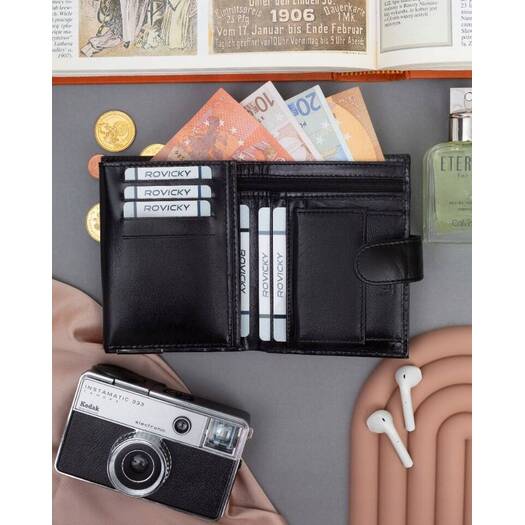 Leather wallet RFID RONALDO RM-06L-BCF-BP