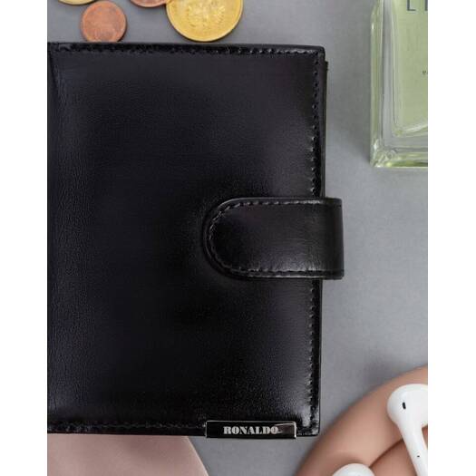 Leather wallet RFID RONALDO RM-06L-BCF-BP