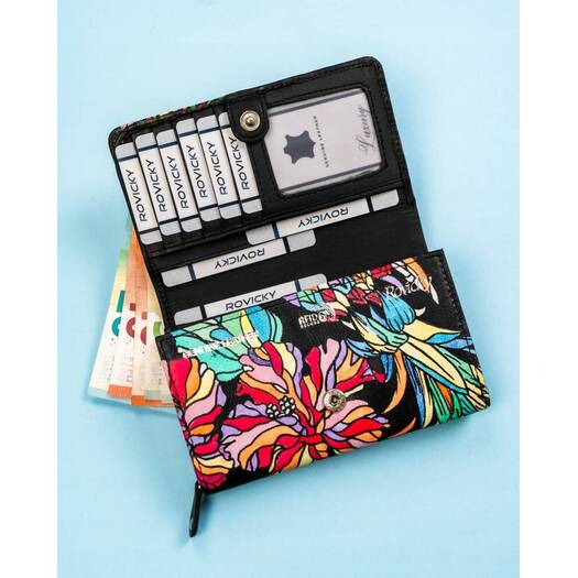 Leather wallet RFID ROVICKY R-N0493-ART