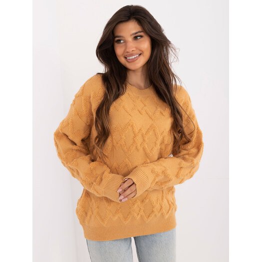 Sweter-AT-SW-2361.61-camelowy