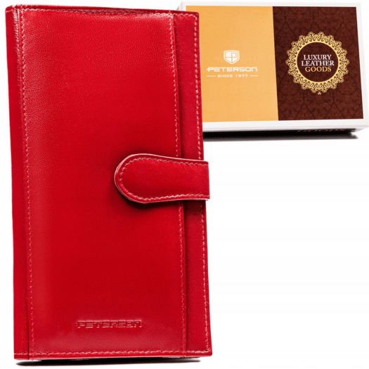 Leather wallet RFID PETERSON PTN RD-49-GCL