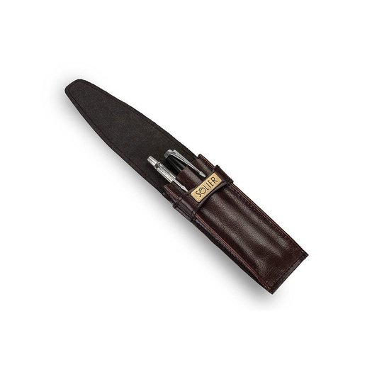 Leather men's pen case SA12 DEEP RED