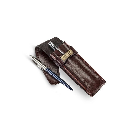 Leather men's pen case SA12 DEEP RED