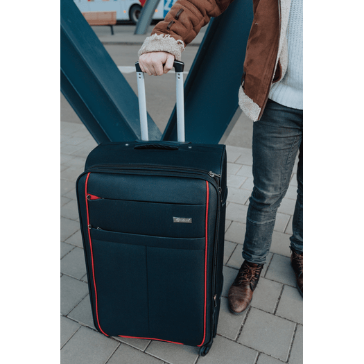 Large soft luggage L Solier STL1311 black-red