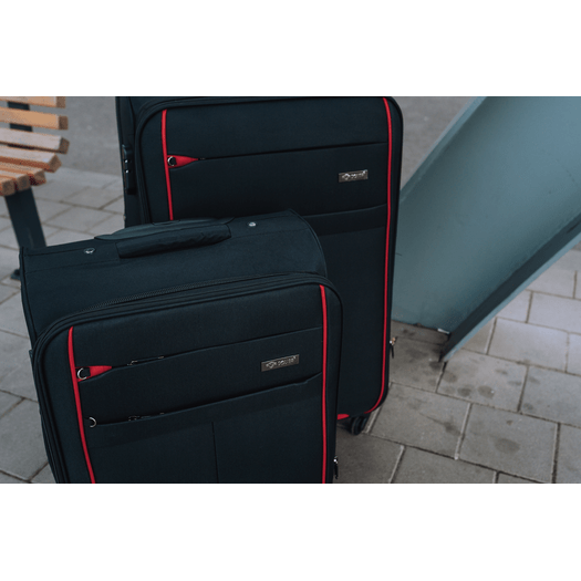 Large soft luggage L Solier STL1311 black-red