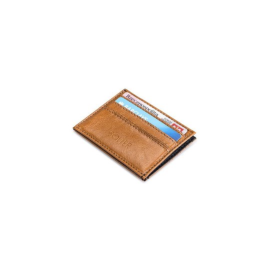 Slim leather men's wallet card holder SOLIER SA13 