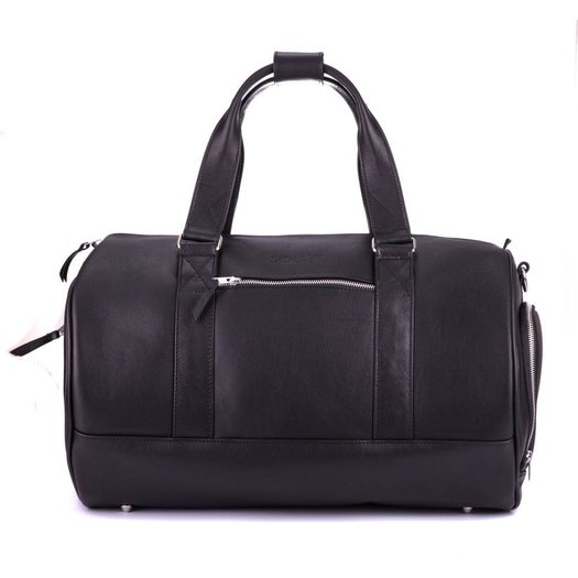 GENUINE LEATHER MEN'S WEEKEND BAG SL19 BRANDON BLACK