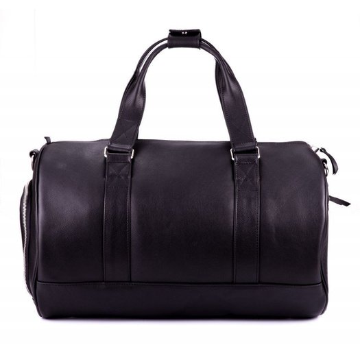 GENUINE LEATHER MEN'S WEEKEND BAG SL19 BRANDON BLACK