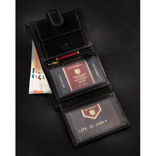 Leather wallet RFID PETERSON PTN WL-0306L-COM