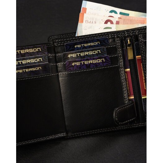 Leather wallet RFID PETERSON PTN WL-0306L-COM