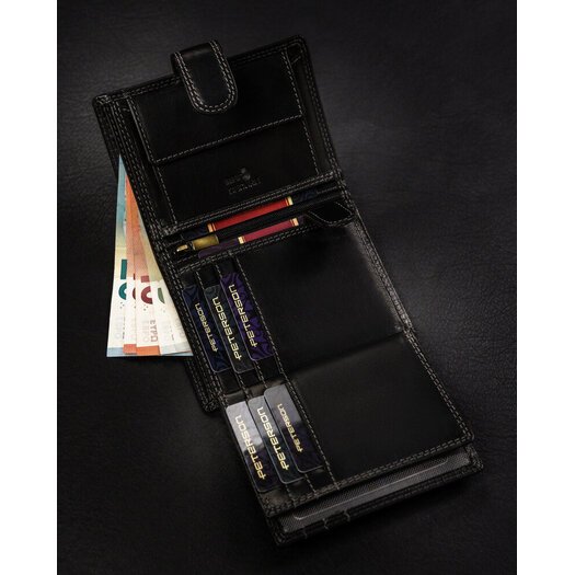 Leather wallet RFID PETERSON PTN WL-0306L-COM