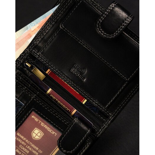 Leather wallet RFID PETERSON PTN WL-0306L-COM