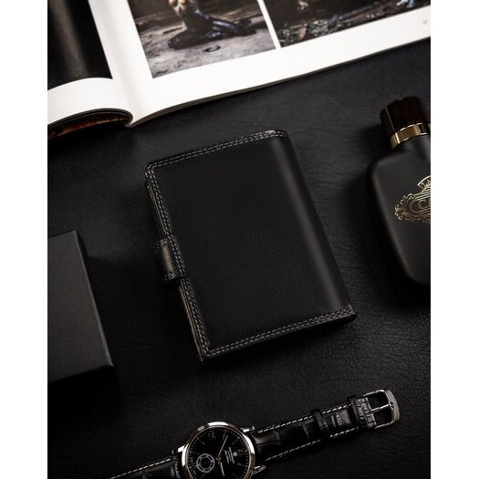 Leather wallet RFID PETERSON PTN WL-0306L-COM