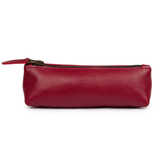 Leather pencil case Solier SA51 red