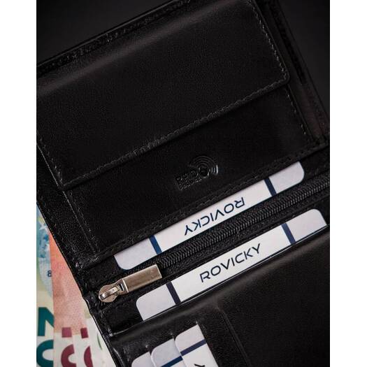 Leather wallet RFID ROVICKY RV-7680278-5-BCA-450