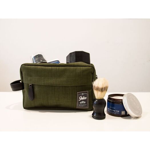 Material men s beauty bag SOLIER SK03 green