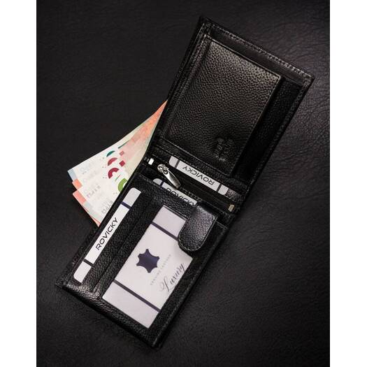 Leather wallet RFID ROVICKY N61L-RPVT-BL