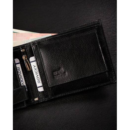 Leather wallet RFID ROVICKY N61L-RPVT-BL