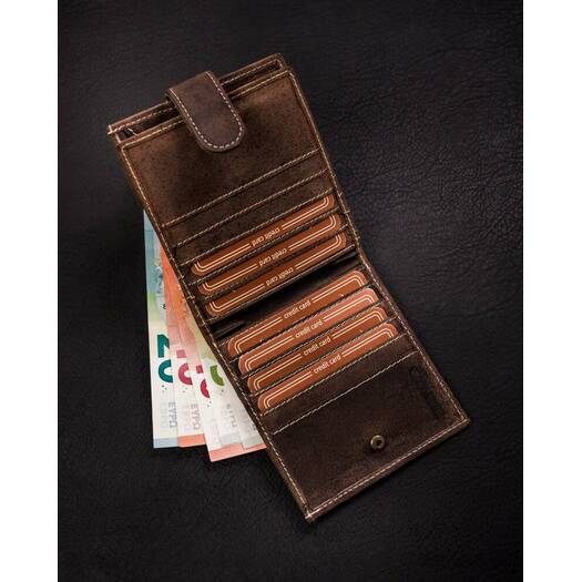 Leather wallet RFID BUFFALO WILD MR-01L-BAW-BL