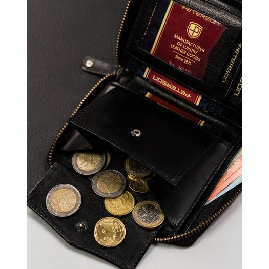 Leather wallet RFID PETERSON PTN 340.01