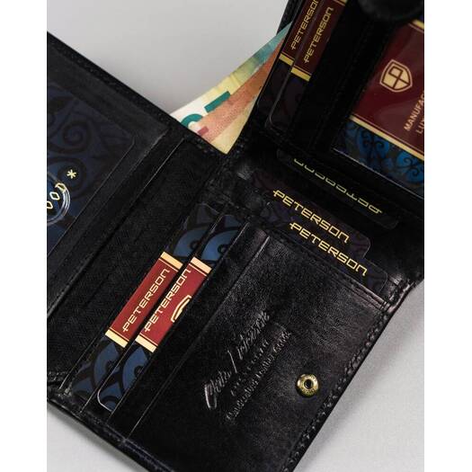 Leather wallet RFID PETERSON PTN 22301L-VT-T