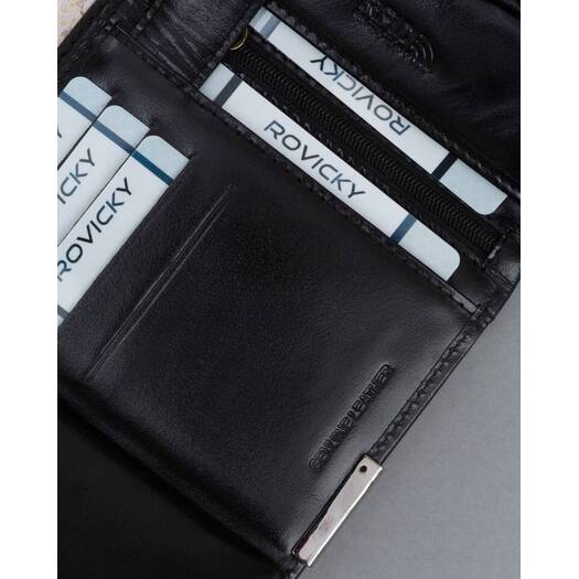 Leather wallet RFID RONALDO RM-04L-BCF-BP