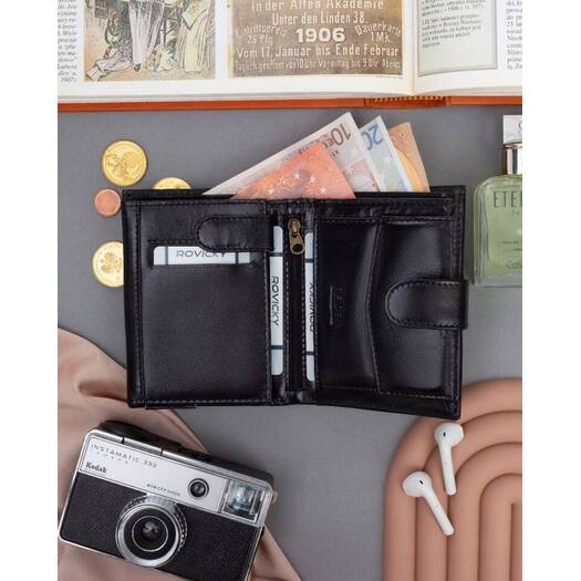 Leather wallet RFID RONALDO RM-04L-BCF-BP