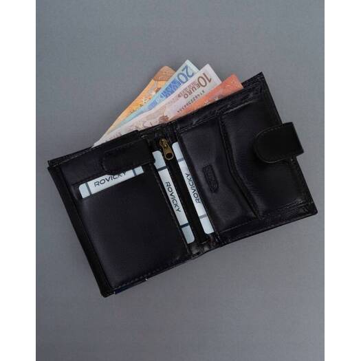 Leather wallet RFID RONALDO RM-04L-BCF-BP