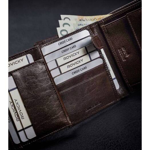 Leather wallet RFID ROVICKY PC-102-BAR