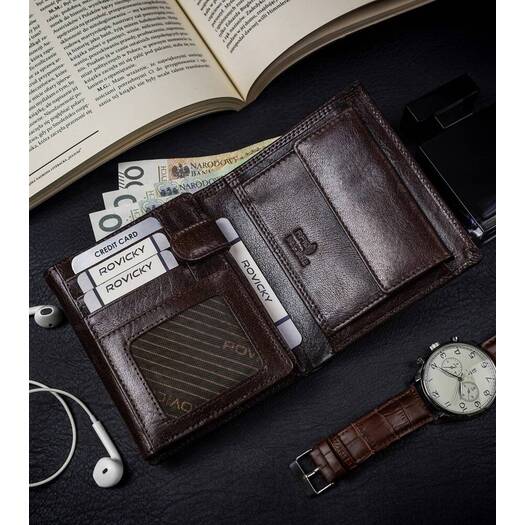 Leather wallet RFID ROVICKY PC-102-BAR