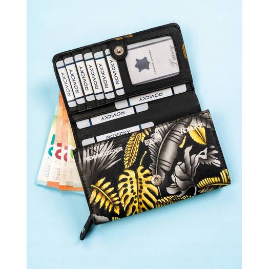 Leather wallet RFID ROVICKY R-N0493-ART