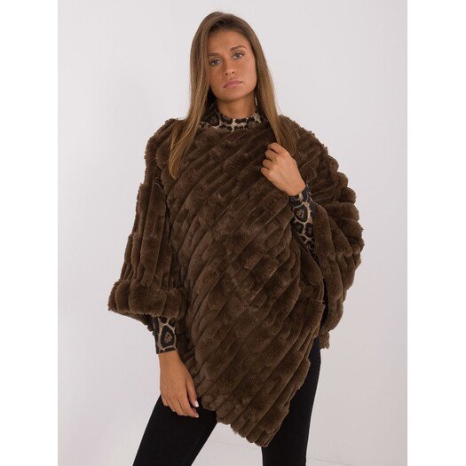 Poncho-AT-PN-2347.88-ciemny brązowy