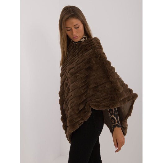 Poncho-AT-PN-2347.88-ciemny brązowy