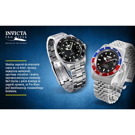 Laikrodis vyrams INVICTA PRO DIVER 26970 - WODOSZCZELNOŚĆ 200m - koperta 40mm